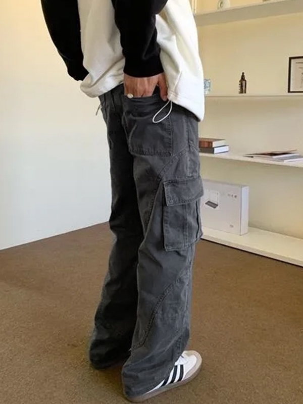 Herren-Cargohose mit mehreren Taschen im Vintage-Look in Distressed-Waschung-1