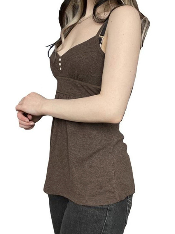 Vintage Cami Top mit Riemchen und enger Taille-3
