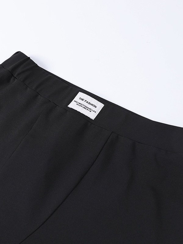 Vintage Langarm Crop Top Midiröcke Set-5