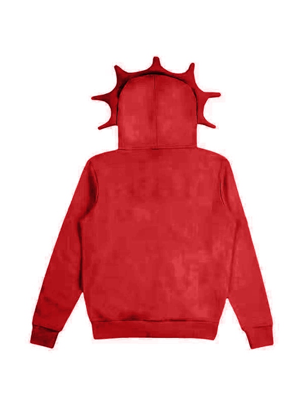 Übergroßer Kapuzenpullover für Herren mit lustigem Aufdruck und Reißverschluss-1