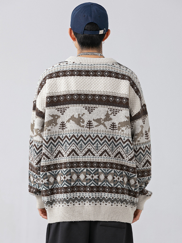 Herren Vintage Fair Isle Pullover Pullover-3
