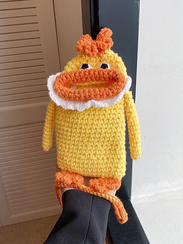 Handgemachte häkeln stricken Cartoon Telefon Umhängetasche-1