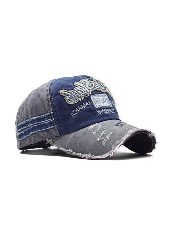 Stickerei-Patchwork-Distressed-Baseballmütze-1