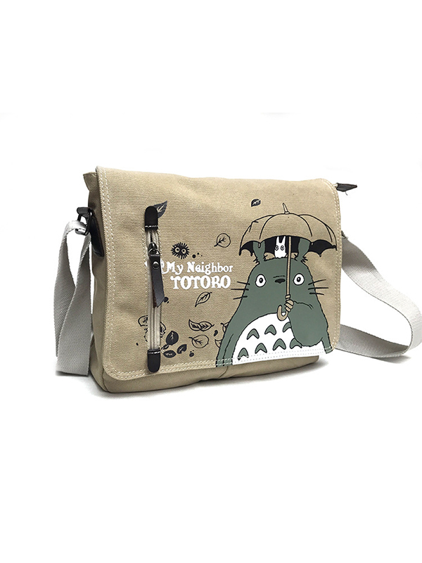Entzückende Canvas-Umhängetasche mit Anime-Totoro-Aufdruck-1